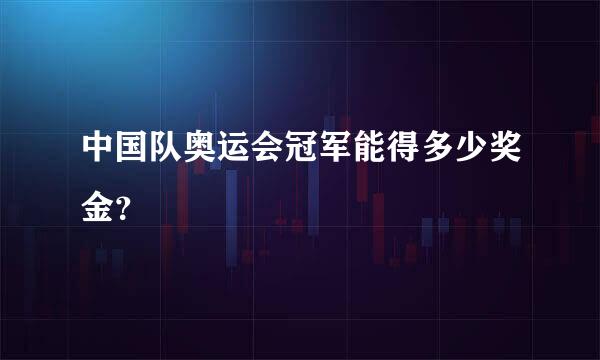 中国队奥运会冠军能得多少奖金？