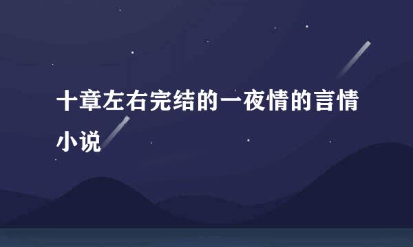 十章左右完结的一夜情的言情小说