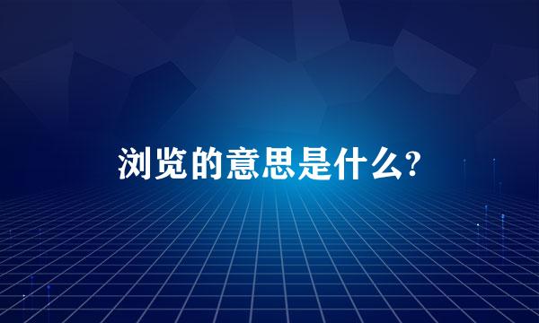 浏览的意思是什么?