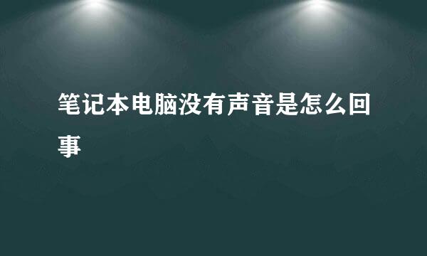 笔记本电脑没有声音是怎么回事