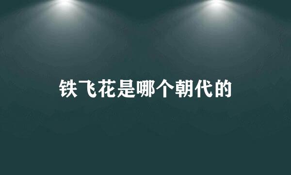 铁飞花是哪个朝代的