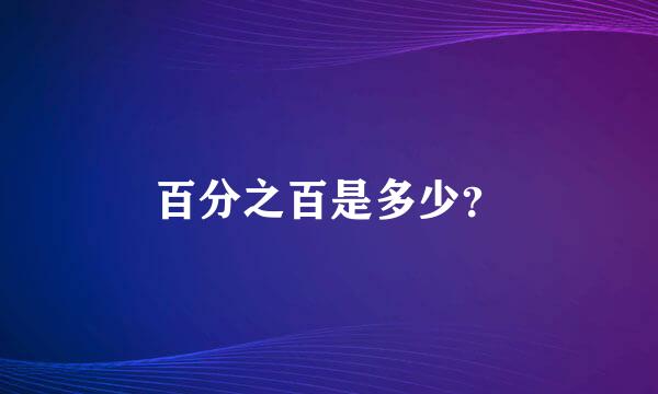 百分之百是多少？