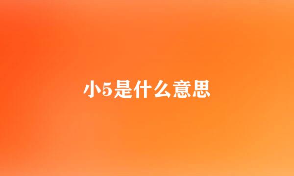 小5是什么意思