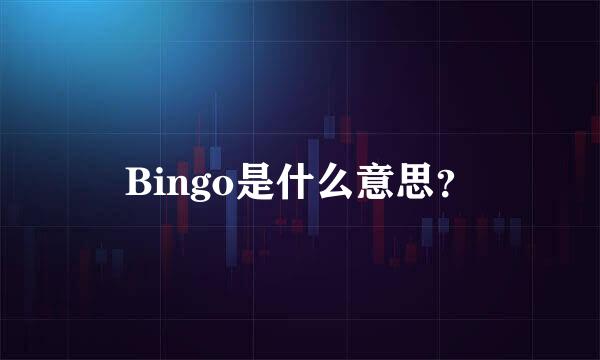 Bingo是什么意思？