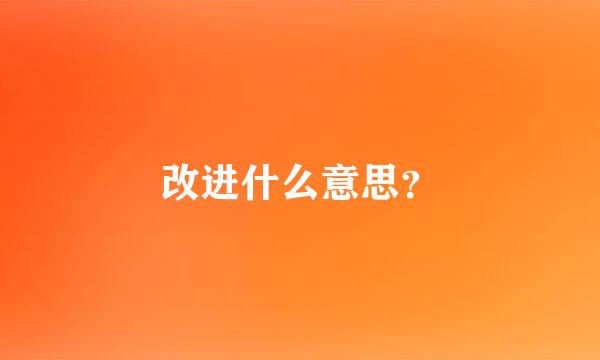 改进什么意思？