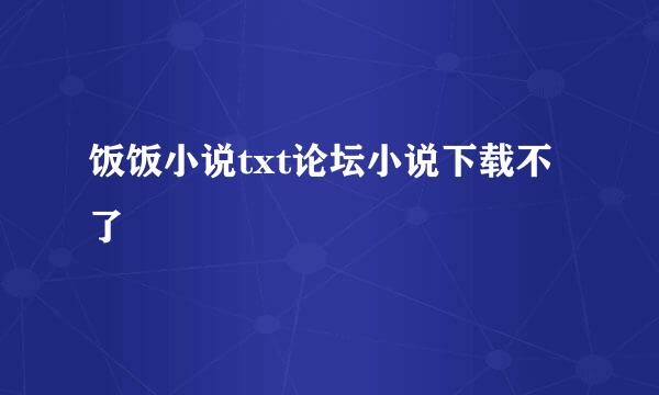 饭饭小说txt论坛小说下载不了