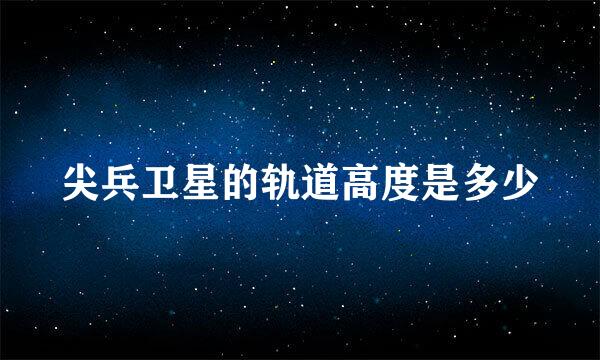 尖兵卫星的轨道高度是多少