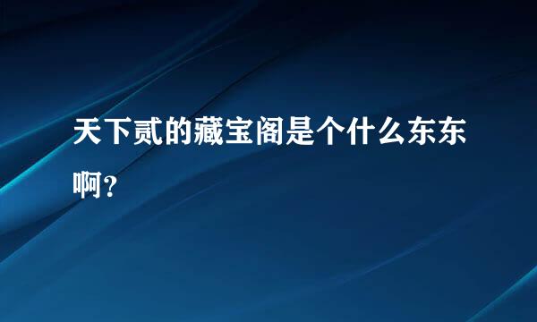 天下贰的藏宝阁是个什么东东啊？