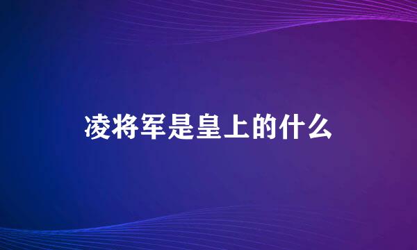 凌将军是皇上的什么