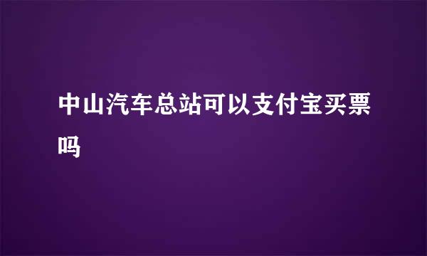 中山汽车总站可以支付宝买票吗