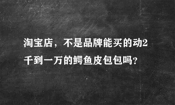 淘宝店，不是品牌能买的动2千到一万的鳄鱼皮包包吗？