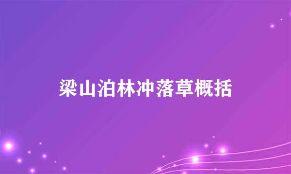 梁山泊林冲落草概括