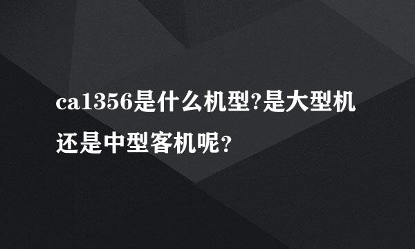 ca1356是什么机型?是大型机还是中型客机呢？