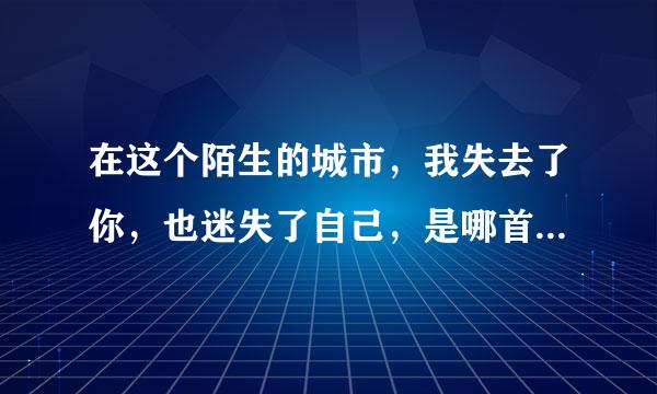 在这个陌生的城市，我失去了你，也迷失了自己，是哪首歌的歌词？