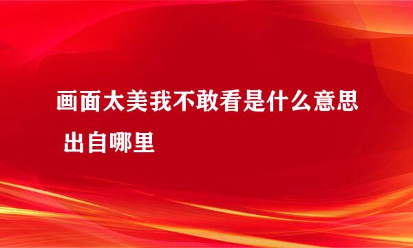 画面太美我不敢看是什么意思 出自哪里