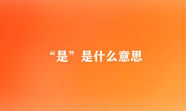 “是”是什么意思