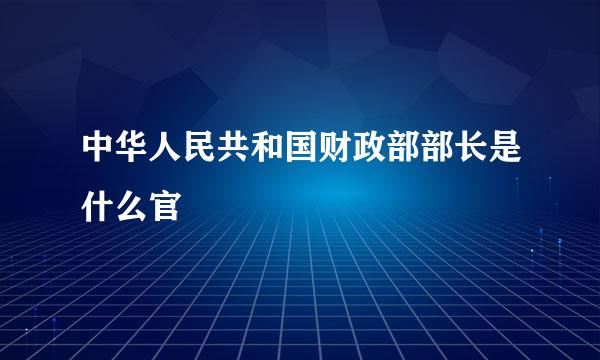 中华人民共和国财政部部长是什么官