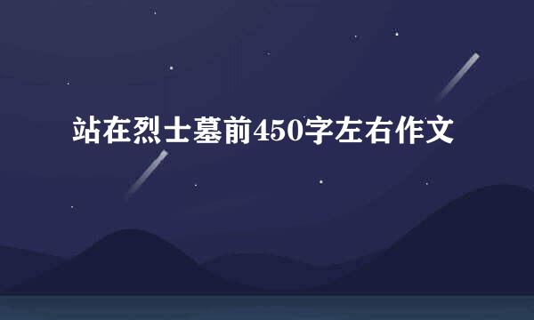 站在烈士墓前450字左右作文