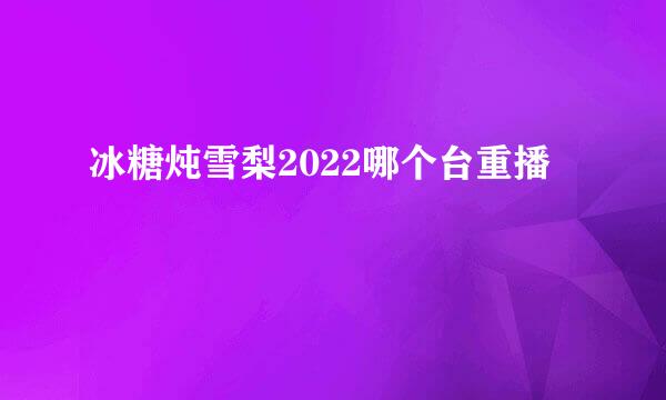 冰糖炖雪梨2022哪个台重播