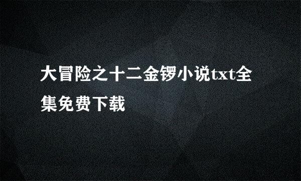 大冒险之十二金锣小说txt全集免费下载