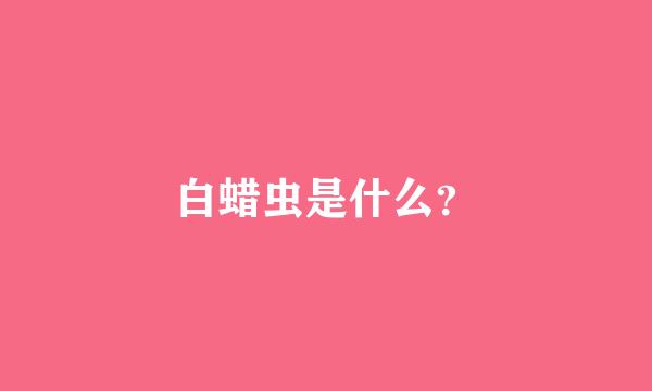 白蜡虫是什么？