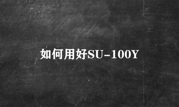 如何用好SU-100Y