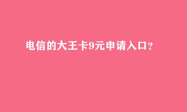 电信的大王卡9元申请入口？