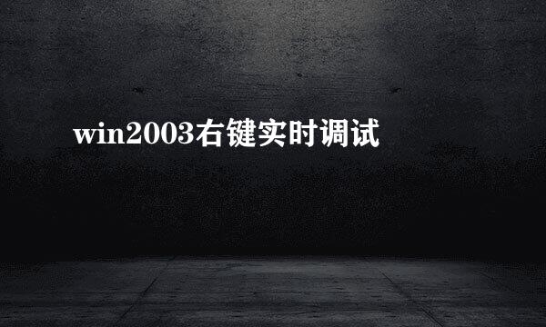 win2003右键实时调试