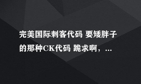 完美国际刺客代码 要矮胖子的那种CK代码 跪求啊，大大们帮帮我找找。。。。。