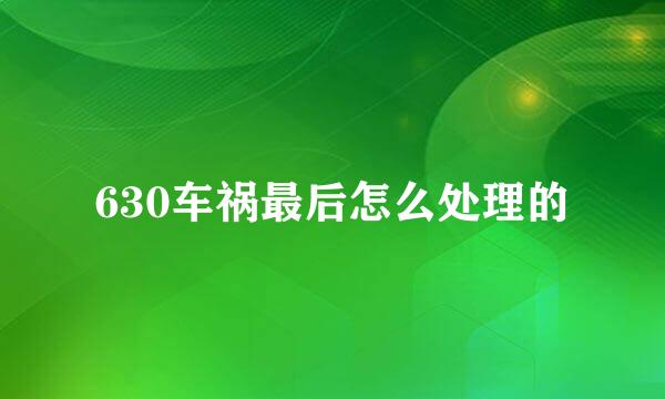 630车祸最后怎么处理的