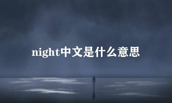 night中文是什么意思