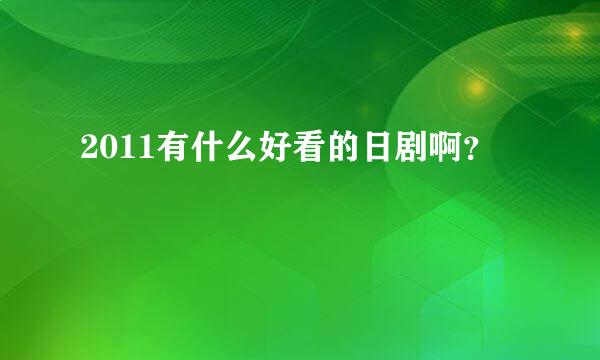 2011有什么好看的日剧啊？