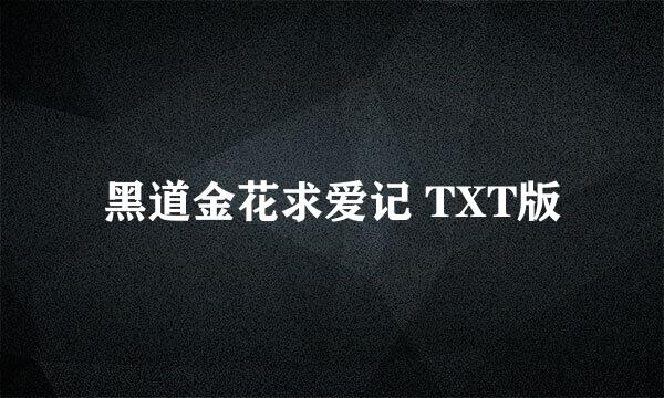 黑道金花求爱记 TXT版