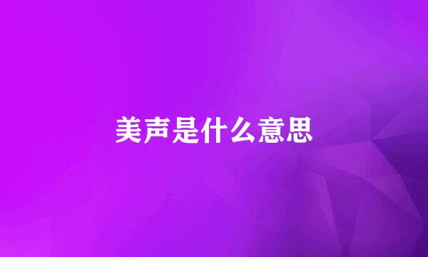 美声是什么意思