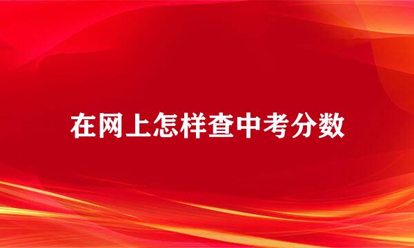 在网上怎样查中考分数