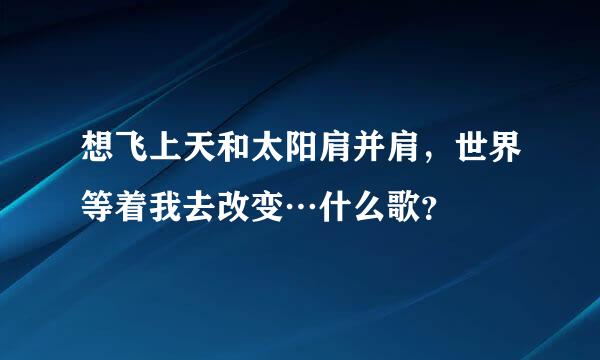 想飞上天和太阳肩并肩，世界等着我去改变…什么歌？