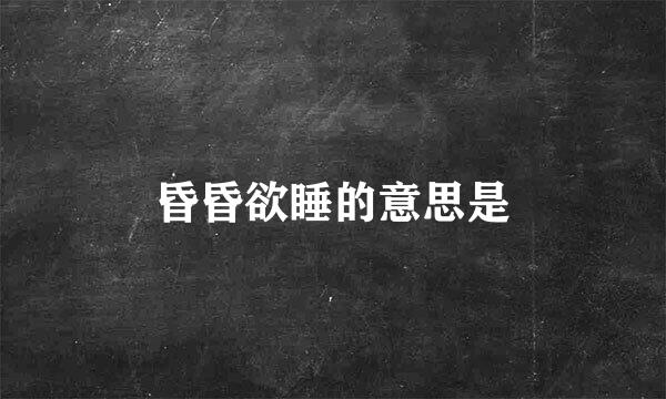 昏昏欲睡的意思是