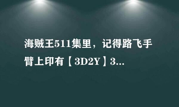 海贼王511集里，记得路飞手臂上印有【3D2Y】3D被划去了，有什么特殊含义吗？？？