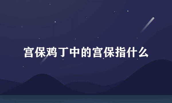 宫保鸡丁中的宫保指什么