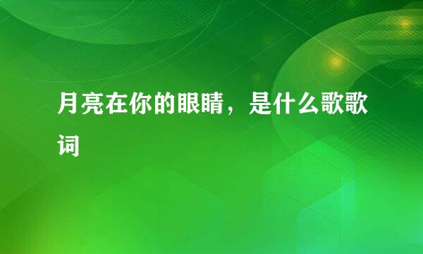 月亮在你的眼睛，是什么歌歌词