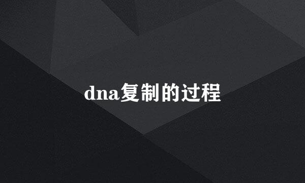 dna复制的过程