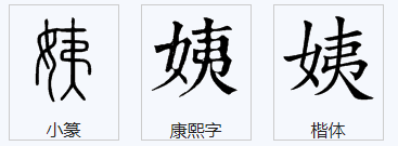 姨字的笔顺笔画顺序