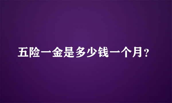 五险一金是多少钱一个月？