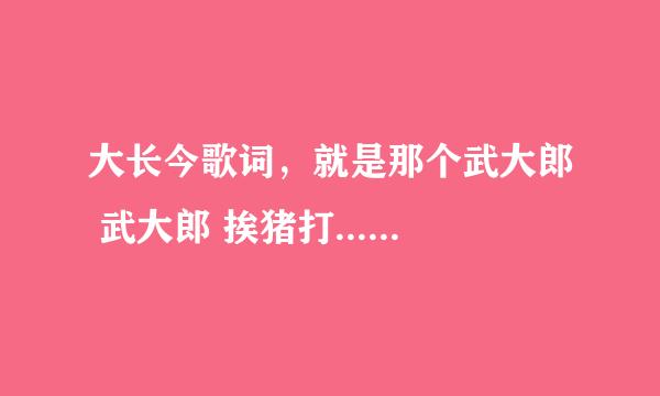 大长今歌词，就是那个武大郎 武大郎 挨猪打......