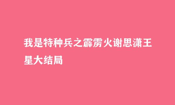 我是特种兵之霹雳火谢思潇王星大结局