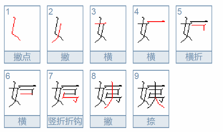 姨的笔顺怎么写