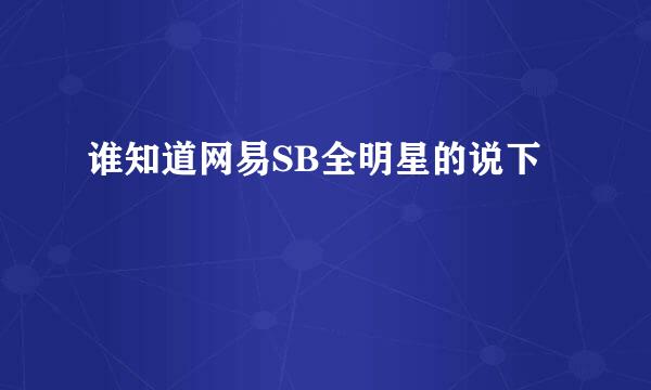 谁知道网易SB全明星的说下