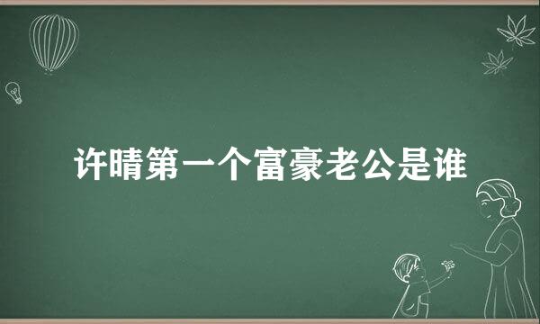 许晴第一个富豪老公是谁