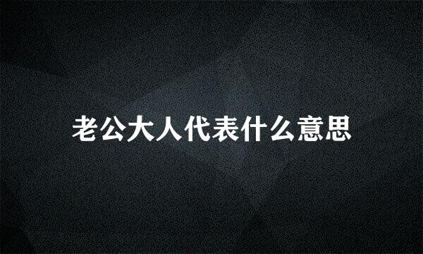 老公大人代表什么意思