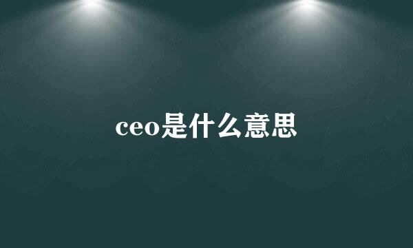 ceo是什么意思